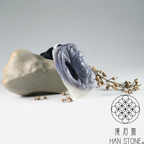漢石齋】天然和田玉八方來財玉佩吊墜煙青種帶白玉(31*50*24mm)|其他