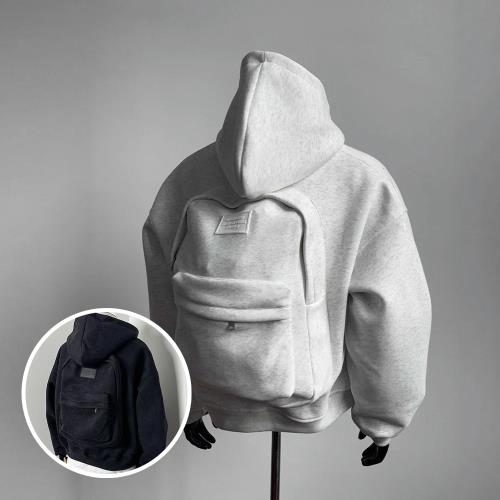 CS22 美式寬鬆風背包一體式連帽外套