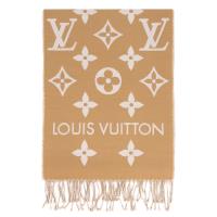 LV Essential Monogram 花紋雙色羊毛圍巾(米色/白色) M77728
