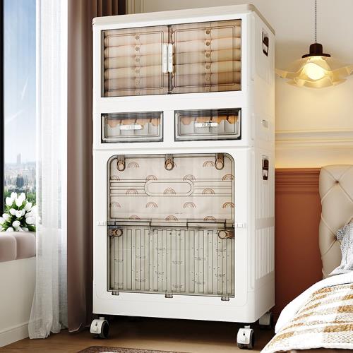 AOTTO 磁吸雙開折疊收納櫃(換季收納適用/置物櫃/收納箱/棉被收納/內衣褲收納)