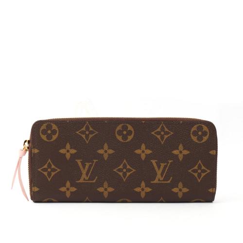 LV Monogram CLEMENCEㄇ型拉鍊長夾(櫻花粉) M61298