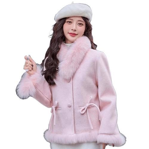 【紐約精品】現貨+預購 頂級真羽絨外套狐狸毛領新中式90%白鴨絨羽絨衣寬鬆上衣秋冬女裝-毛領毛呢2色n1mh33