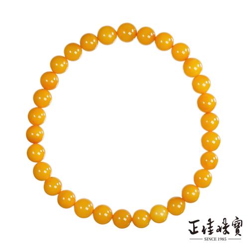 【正佳珠寶】老蜜蠟琥珀 頂級陽橙老蜜 5.8-6.3mm 老蜜蠟手珠