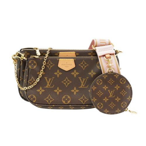 Louis Vuitton Multi Pochette 帆布五合一斜背麻將包(M44840-粉)