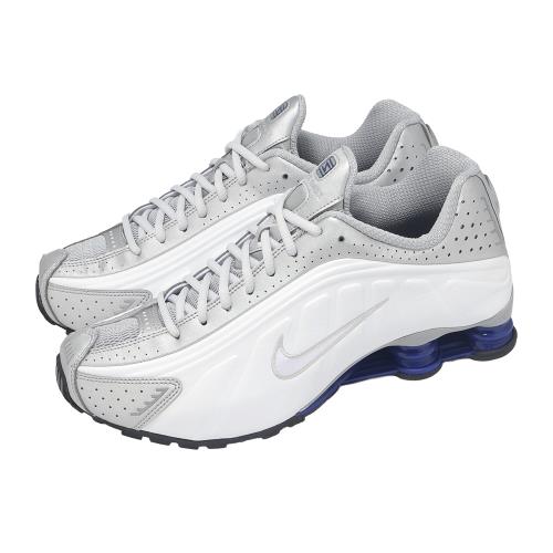Nike 休閒鞋 Shox R4 男鞋 白 銀 緩震 復古 反光 彈簧鞋 HQ1988-102