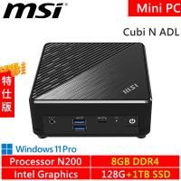 微星 Cubi N ADL-035TW-SP2(N200/8G DDR4/128G PCIE+1TB SSD/W11P)特仕機