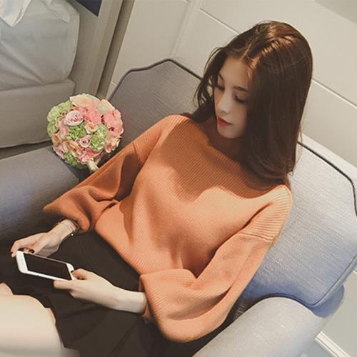 【10衣綾】純色簡約半高領泡泡袖針織上衣(百搭/透氣/舒適/5色可選/FREE/KDTQ-8016)