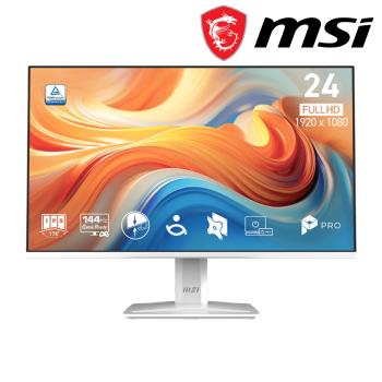 MSI微星 MP243W 是一款24型IPS平面螢幕，支援1920*1080(FHD)解析度與144Hz高重新整理率，提供流暢的視覺體驗。內建Display-port與HDMI介面，適合多種裝置連線。無觸控螢幕設計，簡潔實用。產品享有原廠36個月保固期，品質值得信賴。