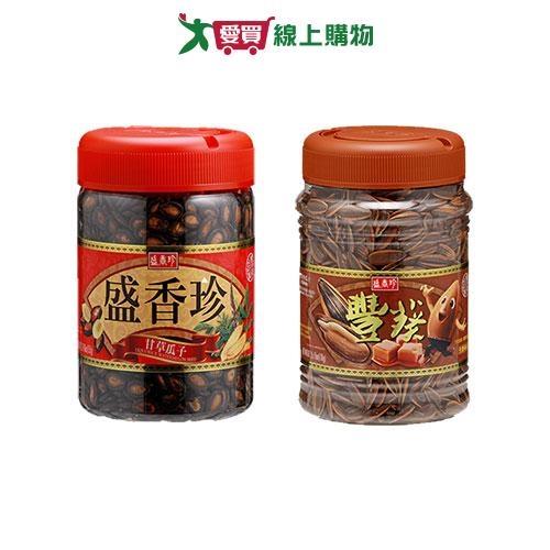 盛香珍瓜子桶(焦糖香瓜子/甘草瓜子)(600-730G/桶)【愛買】