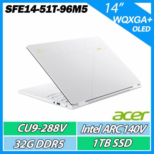 ACER Swift Edge AI SFE14-51T-96M5(CU9-288V/32G/1TB SSD/14吋OLED)AI 輕薄筆電