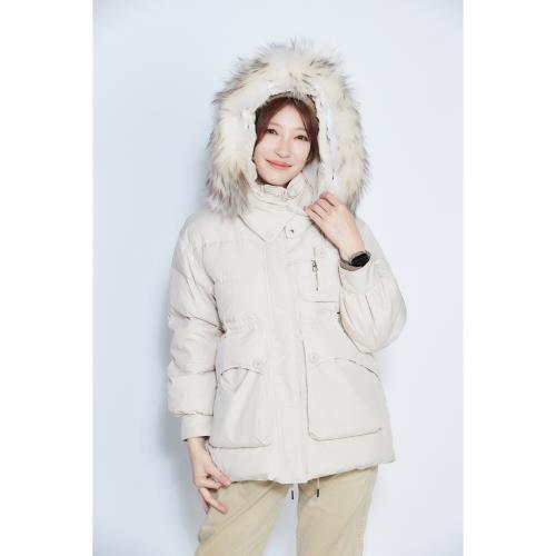 QWI韓國貴婦輕奢皮草羽絨外套-獨