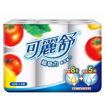 【可麗舒】廚房紙巾 60張x6捲x6串/箱