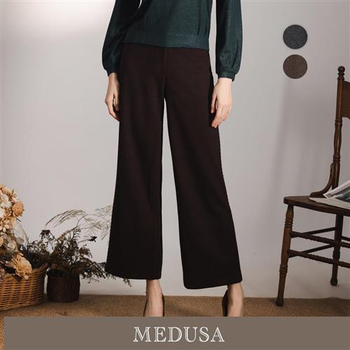 現貨【MEDUSA 曼度莎】麻花邊裝飾羊毛直筒褲 - 2色（M-XL）｜女休閒褲 保暖長褲 秋冬長褲