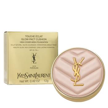 【YSL 聖羅蘭】超模光感精華水氣墊(12g 正裝 國際航空版_粉色限量版#B10白皙)