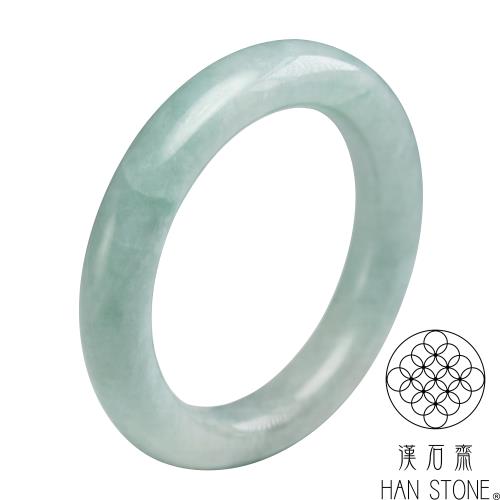 【漢石齋】天然翡翠A貨 厚圓條手鐲玉鐲 飄花種 福 利 品(手圍16.4/ 版寬11.6mm)