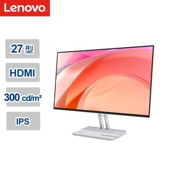 Lenovo L27-4C 是一款27吋IPS螢幕顯示器，支援1920x1080最高解析度，144Hz更新頻率，反應時間1ms (MPRT)，適合電競與高畫質需求。具備抗藍光、護眼功能，VESA壁掛設計，重量3.89kg，外觀尺寸611.49 x 181.51 x 474.60 mm，提供學生入門款與OA辦公用CP值高選擇。
