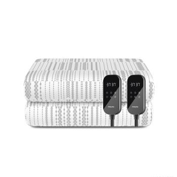 429 1 12小時自由定時 給你整夜好眠 雙邊獨立溫控設計 可水洗設計 清潔無煩惱 控制器 自動息屏 夜間無幹擾 PHILIPS 飛利浦 雙人雙控恆溫可機洗電熱毯 1800x1500 長x寬mm 純棉布料 無紡布鋪面 110v 160W 2200g BSMI許可字號 T39017