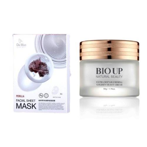 【全效呵護】DeMon NB 超肌能縮時氣墊面膜x10盒(共30片)+BIO UP 自然美4D拉提彈潤霜50g*3入組