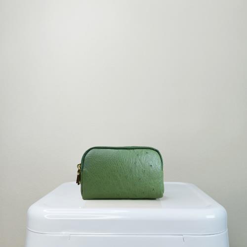 【M2ND】紐黛爾鴕鳥皮三隔層零錢包(鼠尾草綠-T12A2.5)
