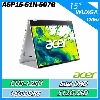 Acer宏碁 ASP15-51N Acer宏碁 ASP15-51N-507G 是一款15.3吋 IPS 銀色系效能筆電,搭載 Intel Core Ultra 5 125U 處理器與 32G DDR5 記憶體,內建 1TB 固態硬碟,支援 Wi-Fi 6 與藍芽 5.2。具備 2M FHD 網路攝影機,重量僅 1.6 kg,提供兩年保固與標準配件。