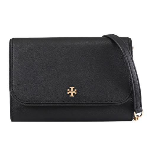 TORY BURCH 136093 Emerson 防刮皮革翻蓋斜背WOC/晚宴包.黑|手提包/側背包|ETMall東森購物網