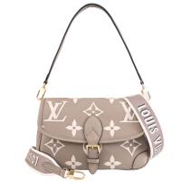 Louis Vuitton LV M46583 DIANE 雙色Monogram壓花雙背帶肩斜包.斑鳩灰