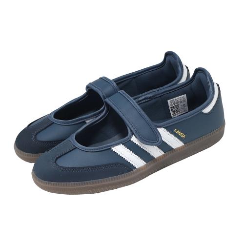 adidas 愛迪達瑪麗珍鞋Samba Jane W 女鞋藍白皮革休閒鞋魔鬼氈IH6484