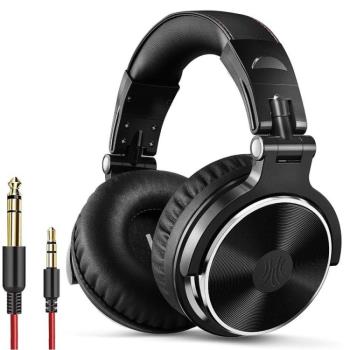 OneOdio Studio Pro 10 專業有線耳罩式耳機，專為監聽與一般使用設計，無內建麥克風，支援通用線控與3.5mm輸入端子。顏色選擇包括黑色、灰色及黑紅色，適用於通用作業系統，產自中國，提供一年保固。適合錄音室、音樂製作及日常聆聽，舒適耐用，BSMI許可字號待確認。