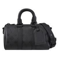 Louis Vuitton LV M28369 Keepall Bandoulière 25 經典黑花紋塗層波士頓包