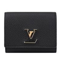 Louis Vuitton LV M12149 Capucines Tiny Taurillon皮革扣式零錢短夾.黑