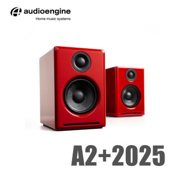  Audioengine A2+RD 紅色書架型喇叭，完美結合多媒體與電腦音響需求。支援藍芽5.0（aptX、AAC、SBC編碼）、USB輸入（最高16bit/48kHz解位元速率）、3.5mm AUX及RCA輸入，總輸出功率30W RMS，配備0.75吋絲質高音單元與2.75吋芳綸纖維低音單元，頻率響應65Hz-22kHz，提供純淨低失真（<0.05% THD）音效。書架型設計適合桌面或劇院使用，MDF木質箱體確保優異共鳴，含喇叭線、USB線等配件，BSMI R41291及NCC CCAP21LP1980E2認證，2年保固，中國製造。 