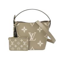 Louis Vuitton All In BB 壓花粒面牛皮二用水桶包(M13045-斑鳩灰/奶油色)