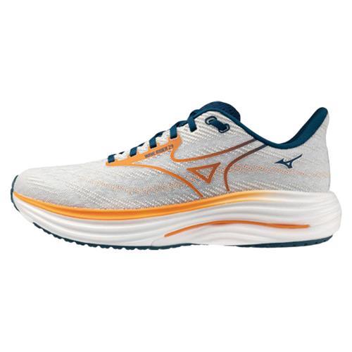 Mizuno 美津濃 慢跑鞋 男鞋 4E超寬楦 WAVE RIDER 29 白灰橘 J1GC250458