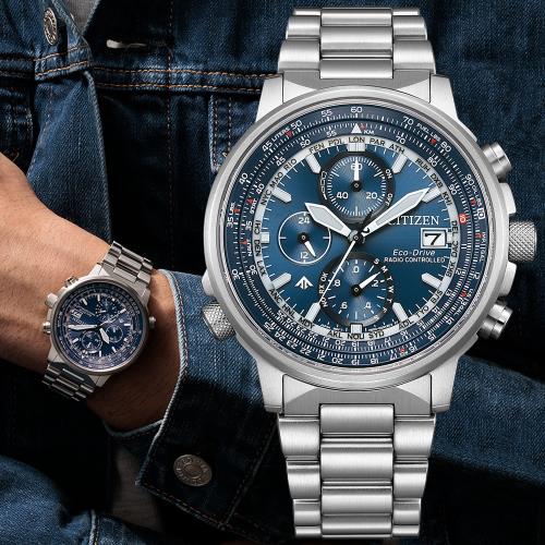 CITIZEN星辰 PROMASTER系列 光動能 飛行計時電波腕錶 AT8300-58L