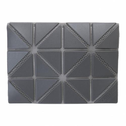 ISSEY MIYAKE 三宅一生  BAOBAO-幾何方格3x4名片夾(泥灰x奶白)霧面