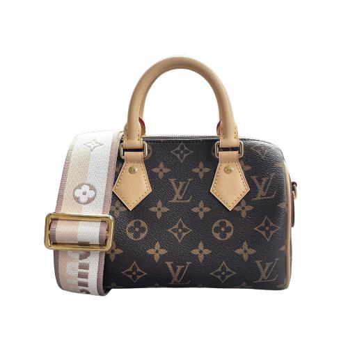Louis Vuitton 展示品 Speedy Bandouliere 20 手提斜背二用包(M46222-奶茶色)