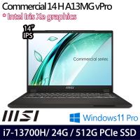 (規格升級)MSI微星 Commercial 14 H A13MG vPro-419TW 14吋筆電 i7-13700H/24G/512G/W11P