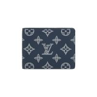 LV Multiple Shadow 牛皮對開短夾(墨藍色/白色) M83379