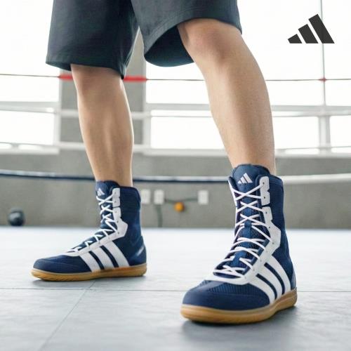 adidas 愛迪達 BOX HOG WIDE 寬楦專業拳擊鞋 (拳擊 泰拳 對打 沙包練習 休閒鞋 時尚穿搭 男女適穿  2026新款 )