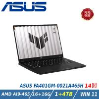 【特仕升級】ASUS TUF FA401GM-0021A465H 御鐵灰 (AMD AI 9 465/16+16G/1+4TB/RTX5060)