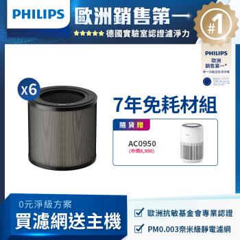 Philips 飛利浦 買濾網送主機(AC0950)★奈米級勁護濾網-FY0910 6入(適用型號: AC0950)