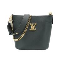 Louis Vuitton Lock and Walk 粒面小牛皮轉釦二用托特包(M24006-黑)