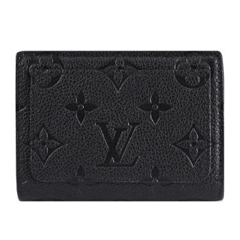 Louis Vuitton LV M80151 Cléa Monogram Empreinte 粒面牛皮短夾.黑