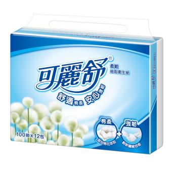 (促銷)【可麗舒】柔韌抽取衛生紙 100抽x12包x6串/箱