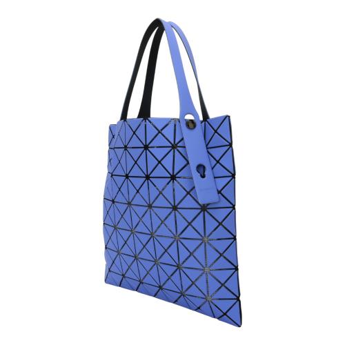 ISSEY MIYAKE 三宅一生-皮質幾何方格7x7手提包(丁香紫藍)霧面|三宅一生