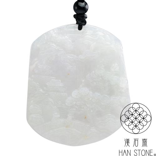 漢石齋】天然翡翠A貨山水玉佩吊墜冰糯種(44*51*5mm)|其他造型|ETMall