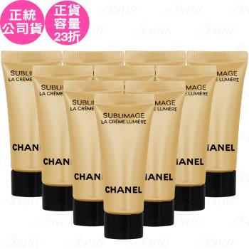 CHANEL香奈兒 奢華金燦煥白乳霜，5ml*10 旅行袋組，專櫃公司貨，2026年有效，保質期3年。適用於臉部與眼部，適合所有膚質，提供奢華護膚體驗，煥白肌膚，提升膚況。