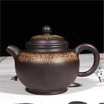 一廠早期紫砂宜興原礦紅泥紫砂壺一廠老壺老紫砂藤圈壺220cc1入-|手沖