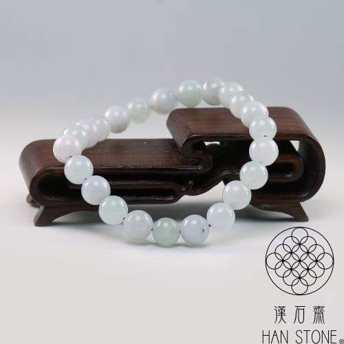 漢石齋】天然翡翠A貨手珠手串冰糯種淺綠+淺紫(7.5mm*23p)|手鍊|ETMall