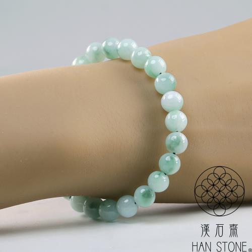 漢石齋】天然翡翠A貨手珠手串冰糯種飄花(7.5mm*14p)|手鍊|ETMall東森購物網